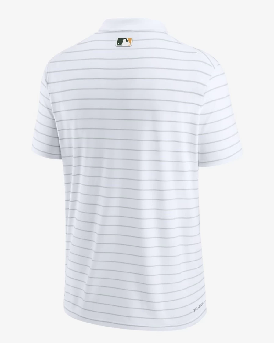 Nike Dri-FIT Men's Polo Shirt - White, MLB Oakland Athletics Striped Performance Top