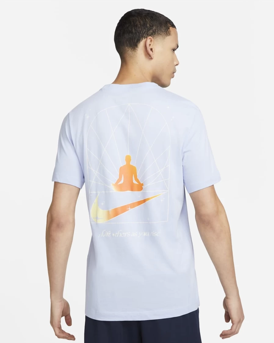 Nike Dri-FIT Men's Yoga T-Shirt in Cobalt Bliss - Moisture-Wicking Workout Top