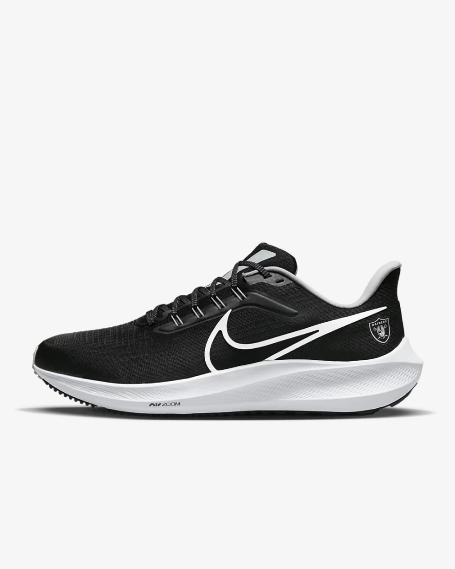 Nike Pegasus 39 Men's Road Running Shoes - NFL Las Vegas Raiders Edition in Black, Field Silver & White