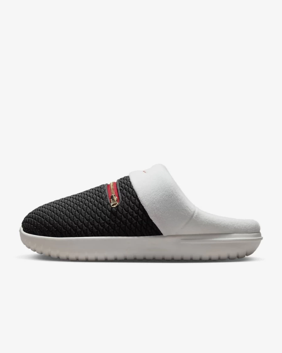 Nike Burrow Men's Slides Slippers in Sail/Black/Metallic Gold/University Red