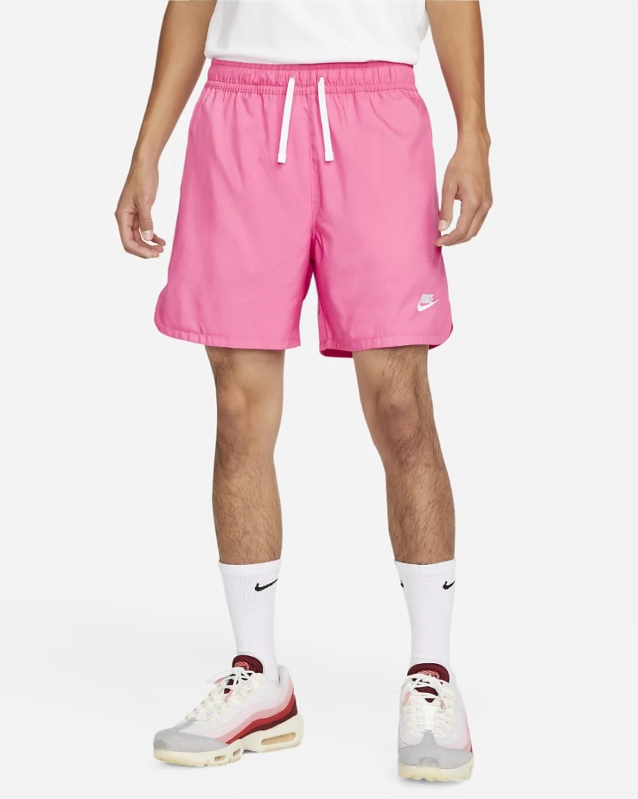 Nike Men's Pinksicle/White Woven Lined Flow Shorts - Sportswear Sport Essentials