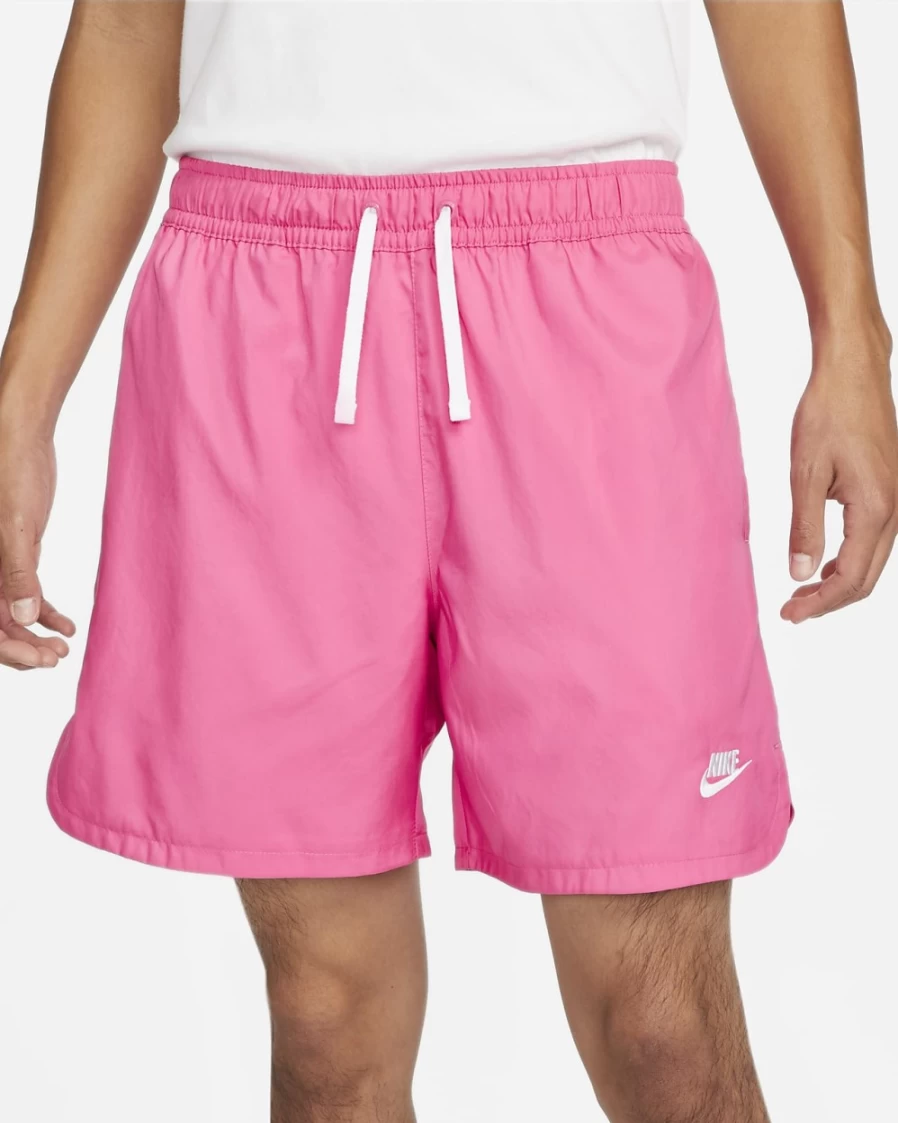 Nike Men's Pinksicle/White Woven Lined Flow Shorts - Sportswear Sport Essentials