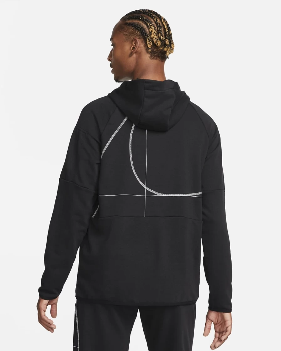 Nike Dri-FIT Men's Black/Summit White Fleece Pullover Hoodie for Fitness & Training