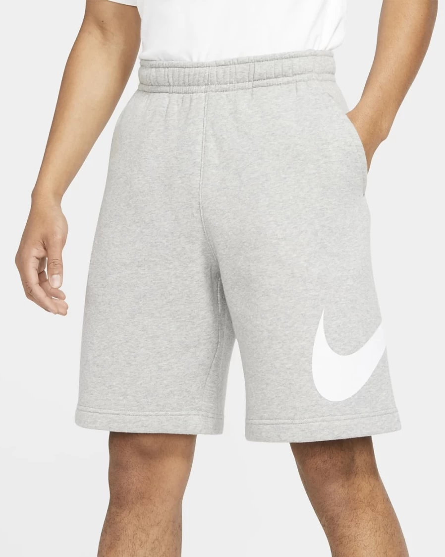 Nike Club Men's Graphic Shorts - Dark Grey Heather/White Athletic Casual Wear