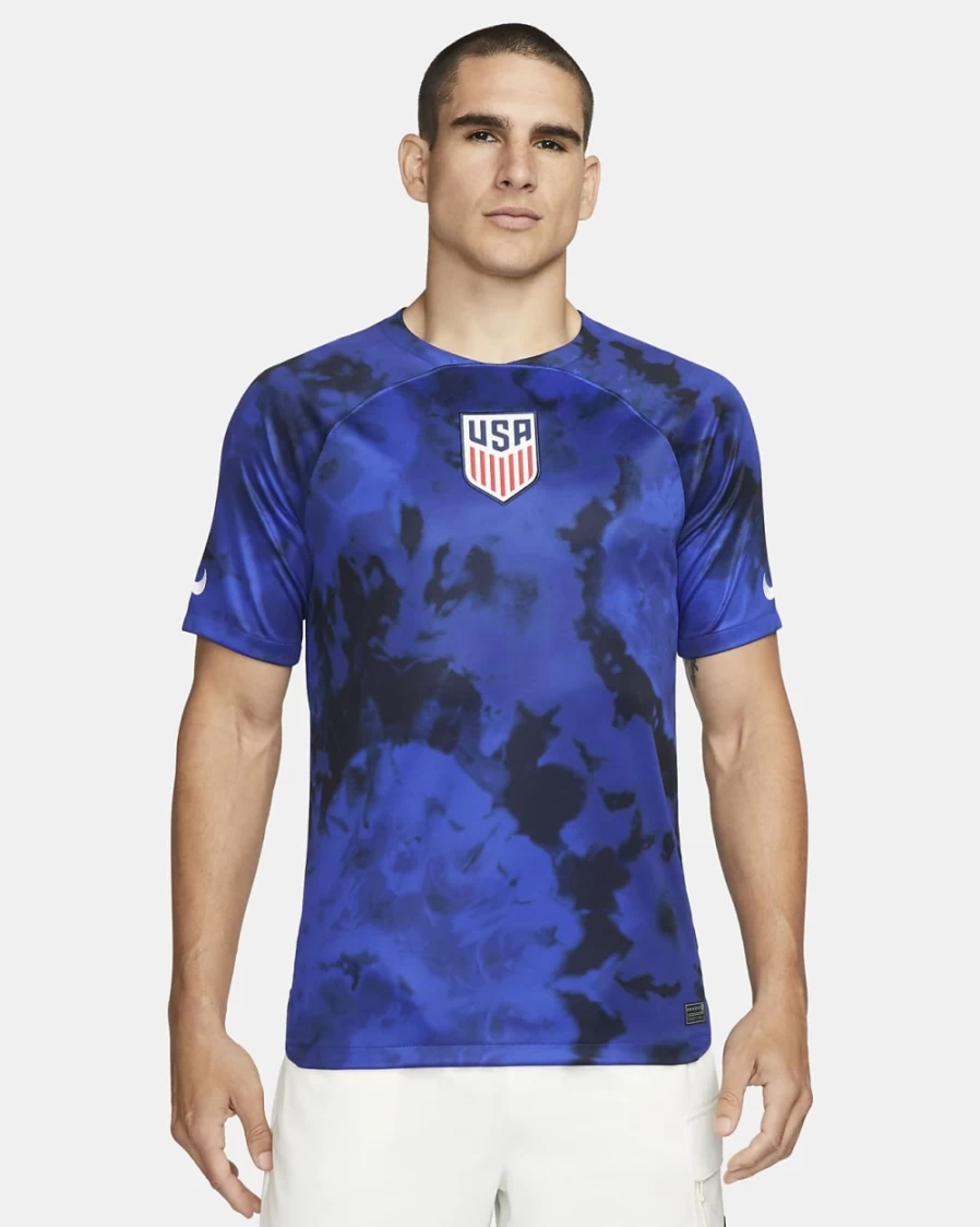 Nike Men's USMNT 2022/23 Away Soccer Jersey - Bright Blue/White Dri-FIT Stadium Jersey