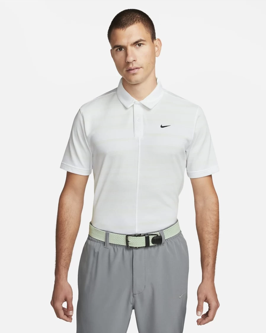 Nike Dri-FIT Unscripted Men's Golf Polo Shirt - White/Summit White/Black - Moisture-Wicking Performance Top