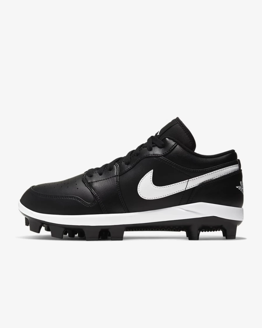 Nike Jordan 1 Retro MCS Low Men's Baseball Cleats - Black/White/White Athletic Shoes for Men