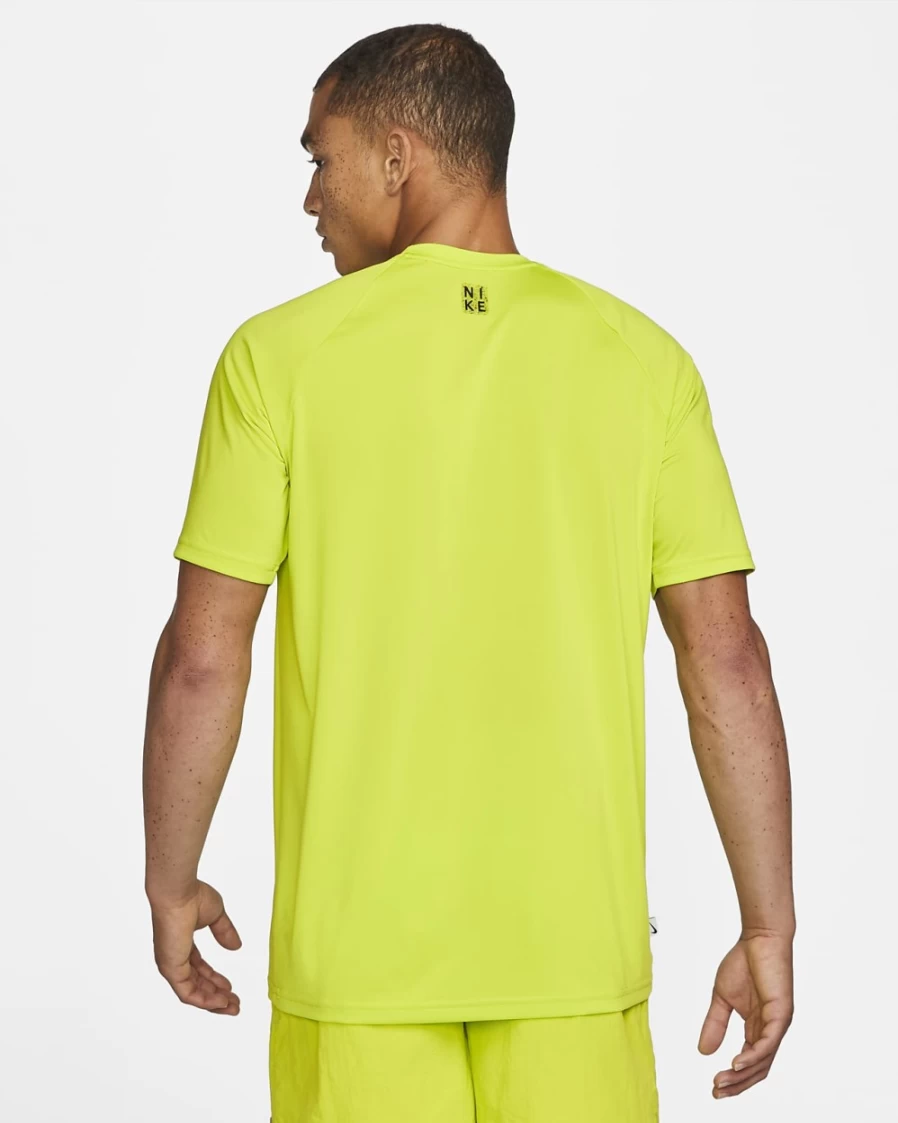 Nike Men's Atomic Green Hydroguard Short Sleeve T-Shirt with Outline Logo