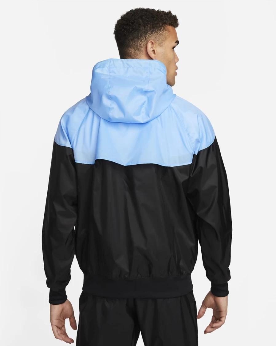 Nike Sportswear Windrunner Men's Hooded Jacket - Black/University Blue/Citron Tint