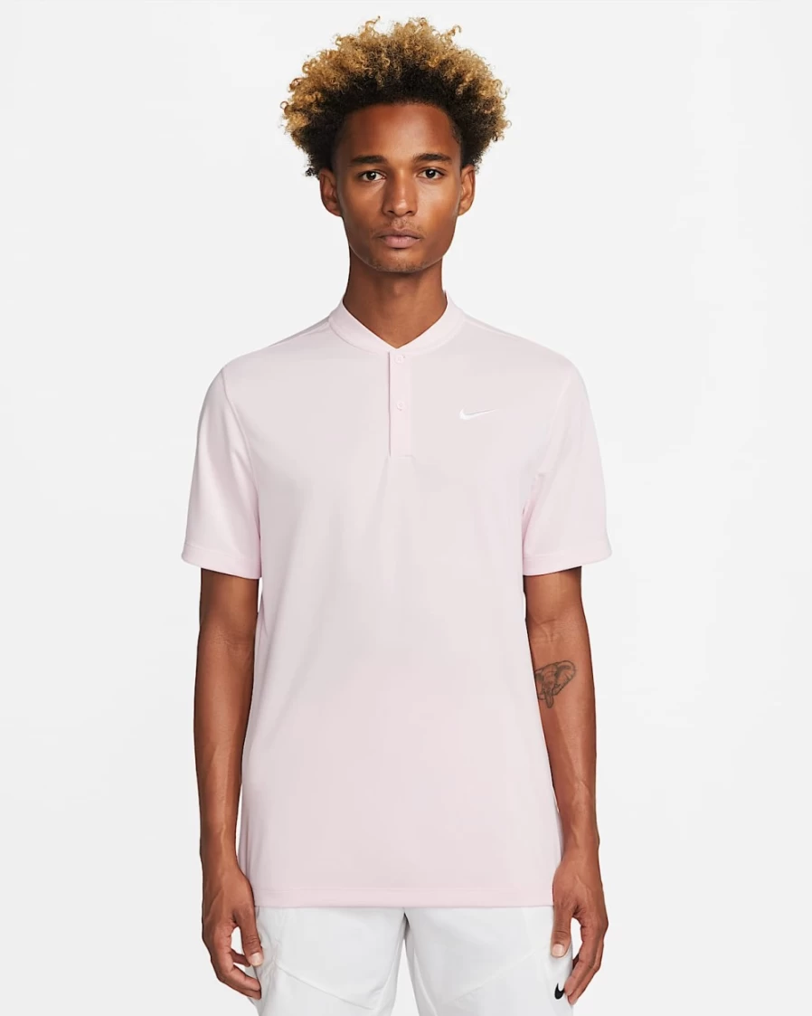NikeCourt Dri-FIT Men's Tennis Polo Shirt - Pink Foam/White