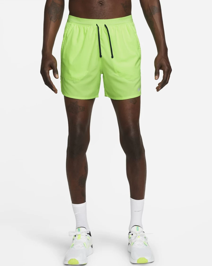 Nike Dri-FIT Stride Men's 5" Brief-Lined Running Shorts in Ghost Green/Midnight Navy