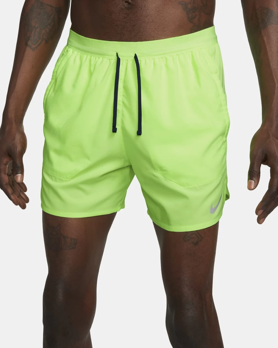 Nike Dri-FIT Stride Men's 5" Brief-Lined Running Shorts in Ghost Green/Midnight Navy