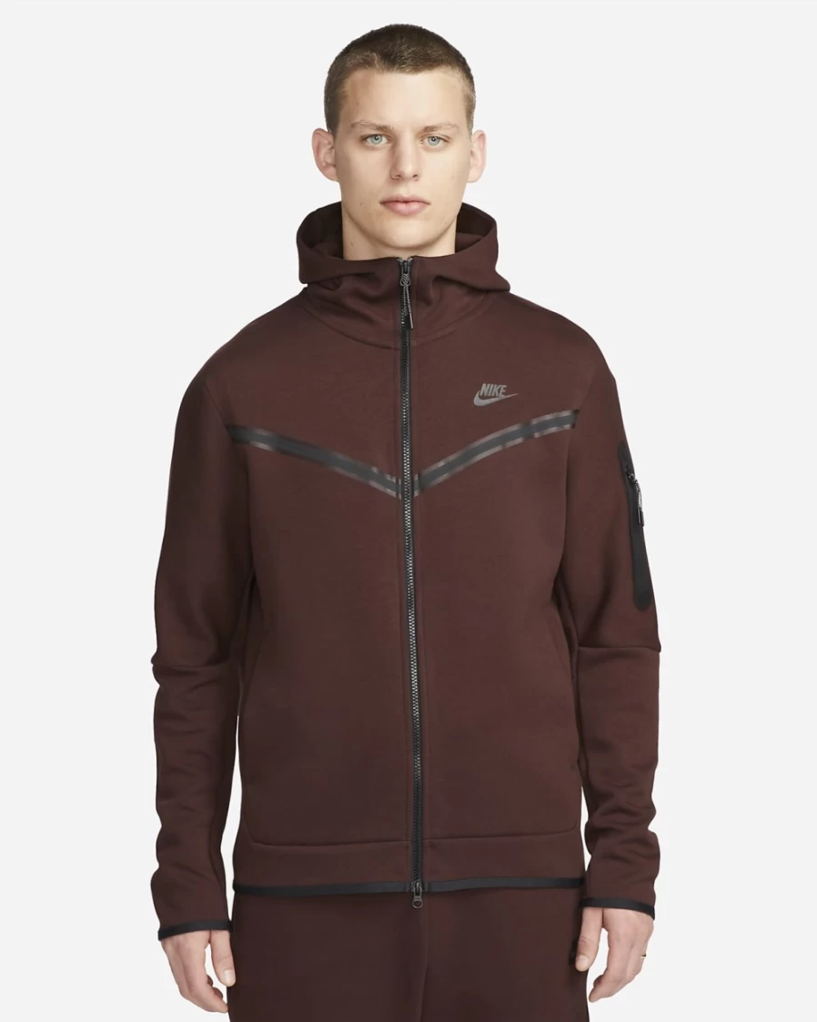 Nike Men's Tech Fleece Full-Zip Hoodie - Earth/Black | Sportswear Jacket