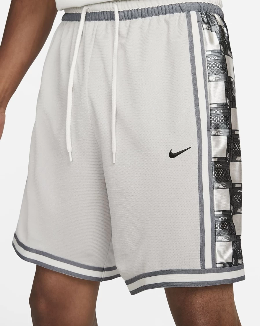 Nike Dri-FIT DNA+ Men's 8" Basketball Shorts - Light Iron Ore/Black - Moisture-Wicking Performance Shorts for Men