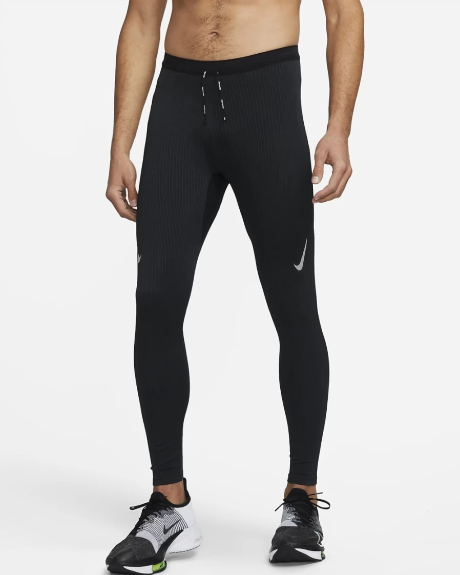 Nike Dri-FIT ADV AeroSwift Men's Running Tights - Black & White for High-Performance Training