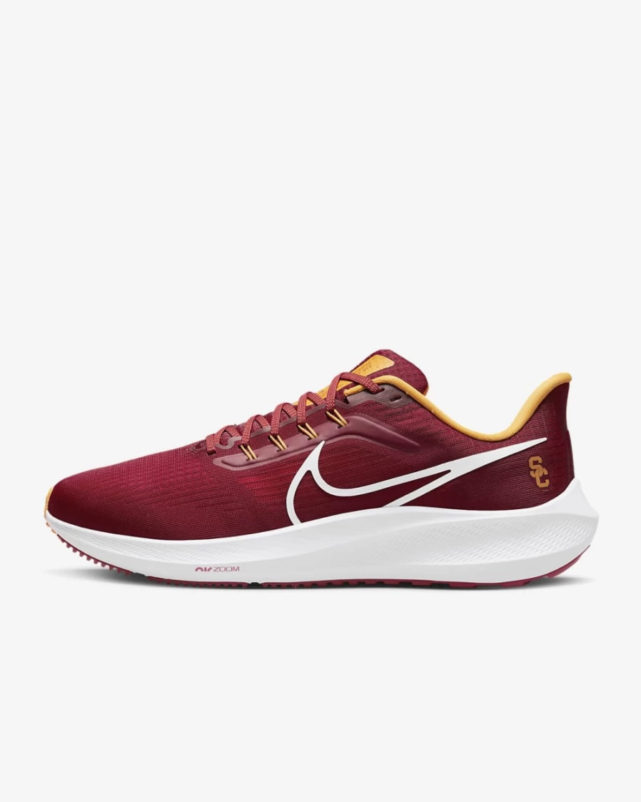 Nike Pegasus 39 Men's Road Running Shoes - Team Crimson/University Gold/White (USC College Edition)
