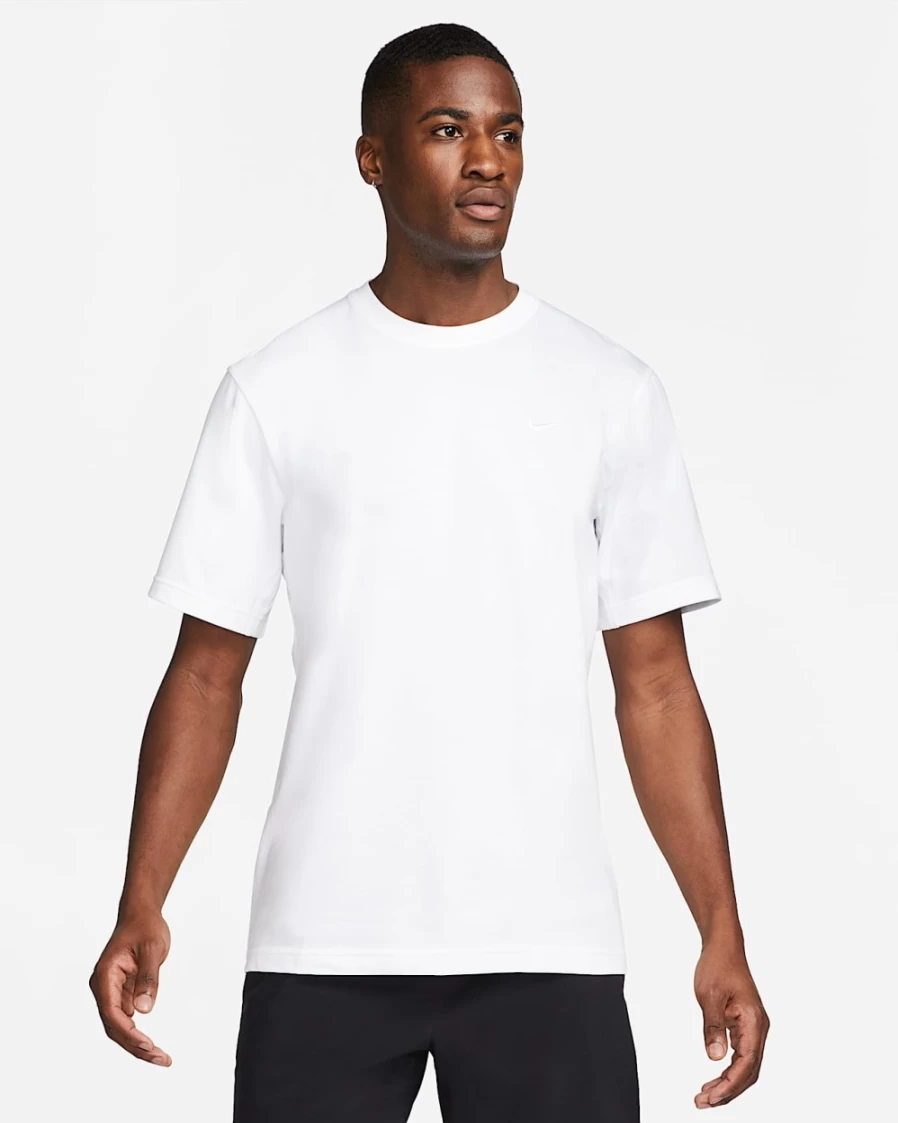 Nike Dri-FIT Men's White Fitness T-Shirt - Moisture-Wicking Workout Top for Gym & Running