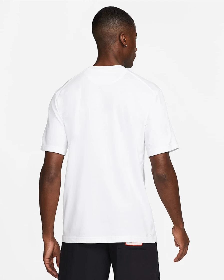 Nike Dri-FIT Men's White Fitness T-Shirt - Moisture-Wicking Workout Top for Gym & Running