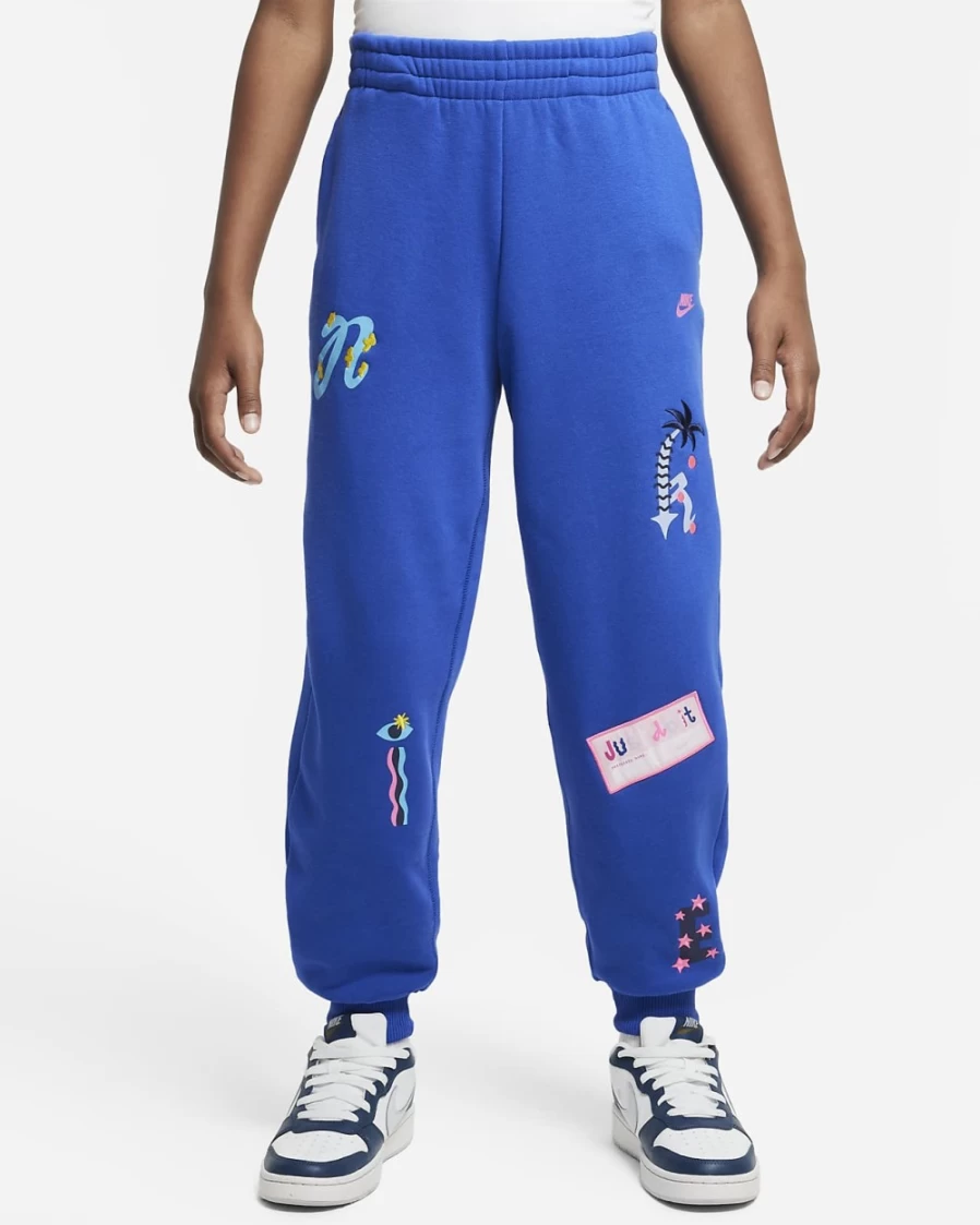 Nike Sportswear A.I.R. Icon Fleece Big Kids' Loose Joggers for Boys and Girls - Game Royal Blue Comfortable Athletic Pants