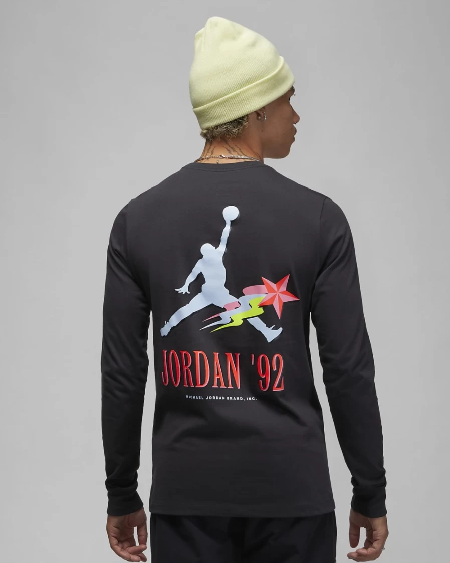 Nike Men's Off Noir/Infrared 23 Long-Sleeve T-Shirt - Jordan Brand Collection