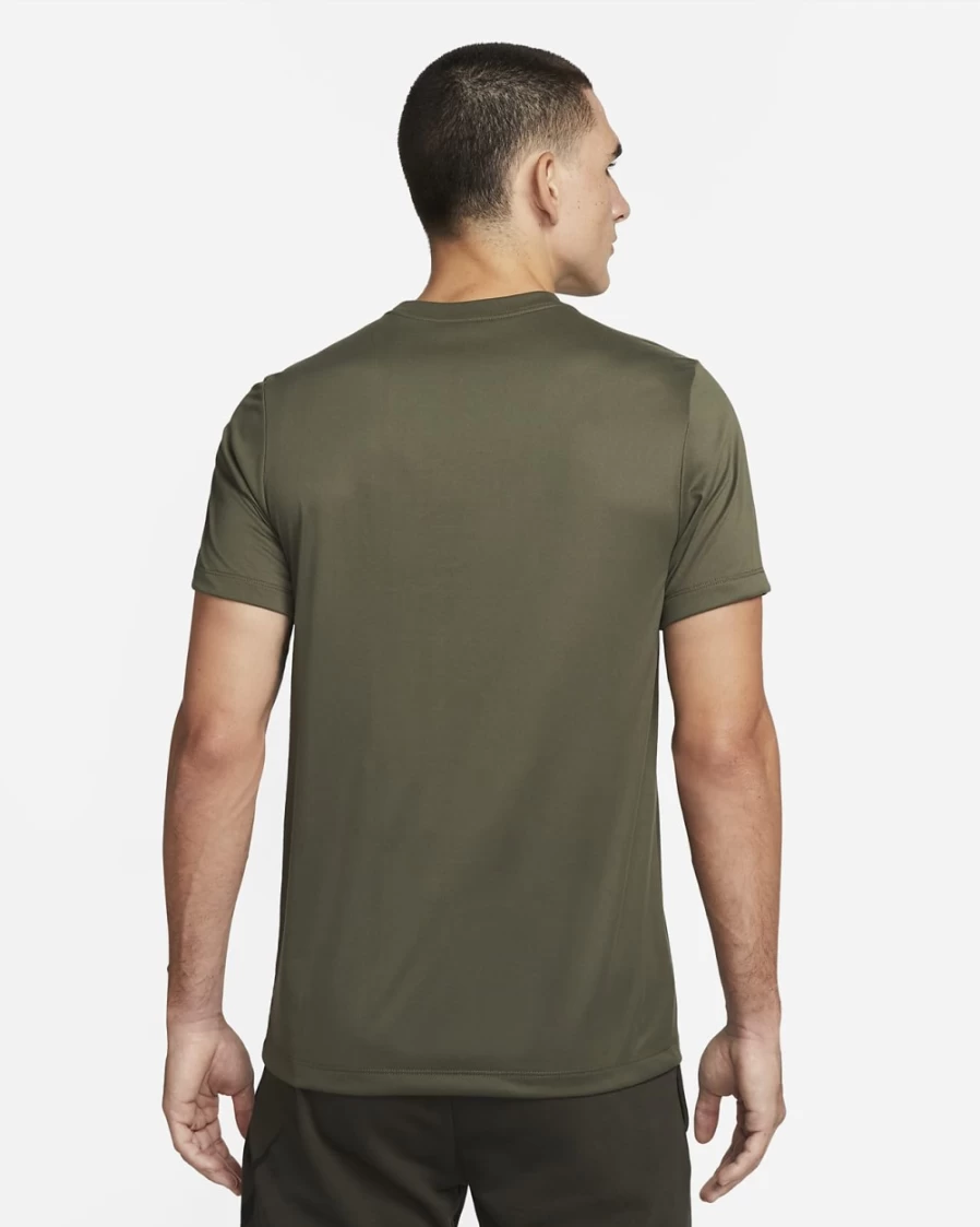 Nike Dri-FIT Legend Men's Fitness T-Shirt - Cargo Khaki/Matte Silver - Moisture-Wicking Workout Top