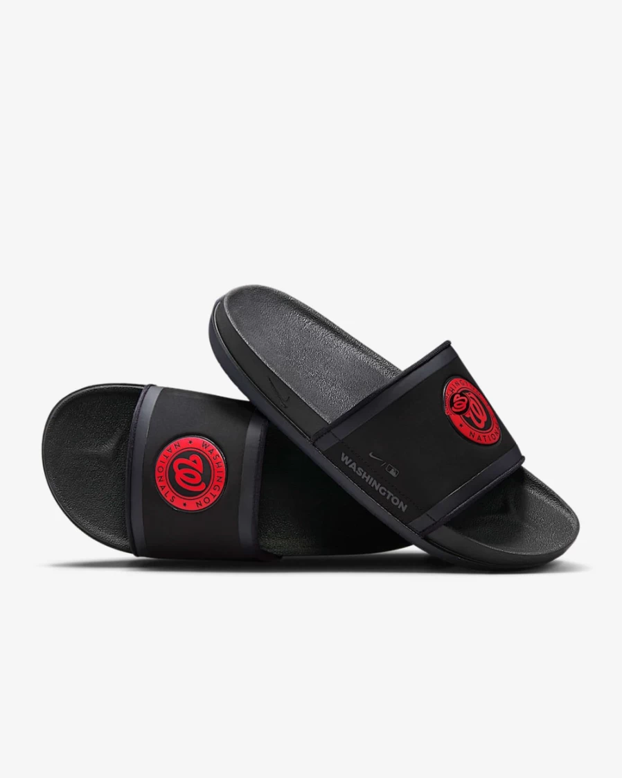 Nike Offcourt Slide for Men - MLB Washington Nationals Edition in Black, Pitch Blue & Sport Red