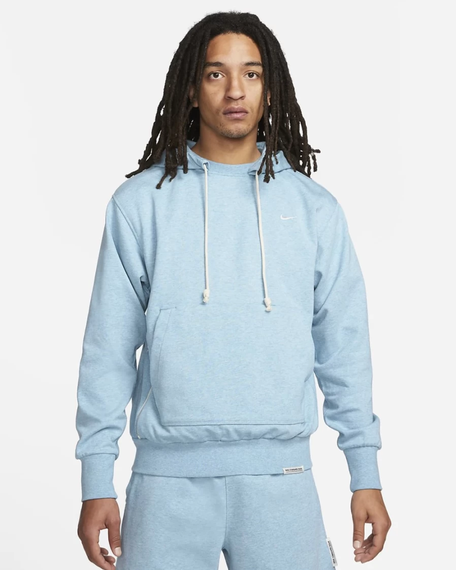 Nike Dri-FIT Men's Basketball Hoodie - Worn Blue/Heather/Pale Ivory Pullover Sweatshirt