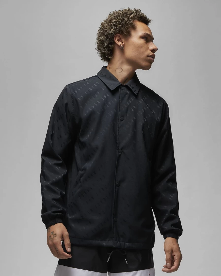 Nike Jordan Essentials Men's Coaches Jacket - Black/Sail