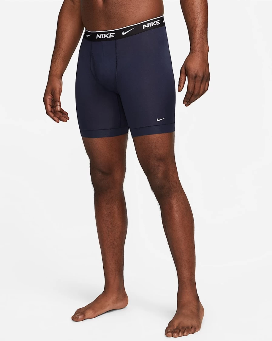 Nike Men's Dri-FIT Essential Cotton Stretch Long Boxer Briefs - Blue, Black, Navy