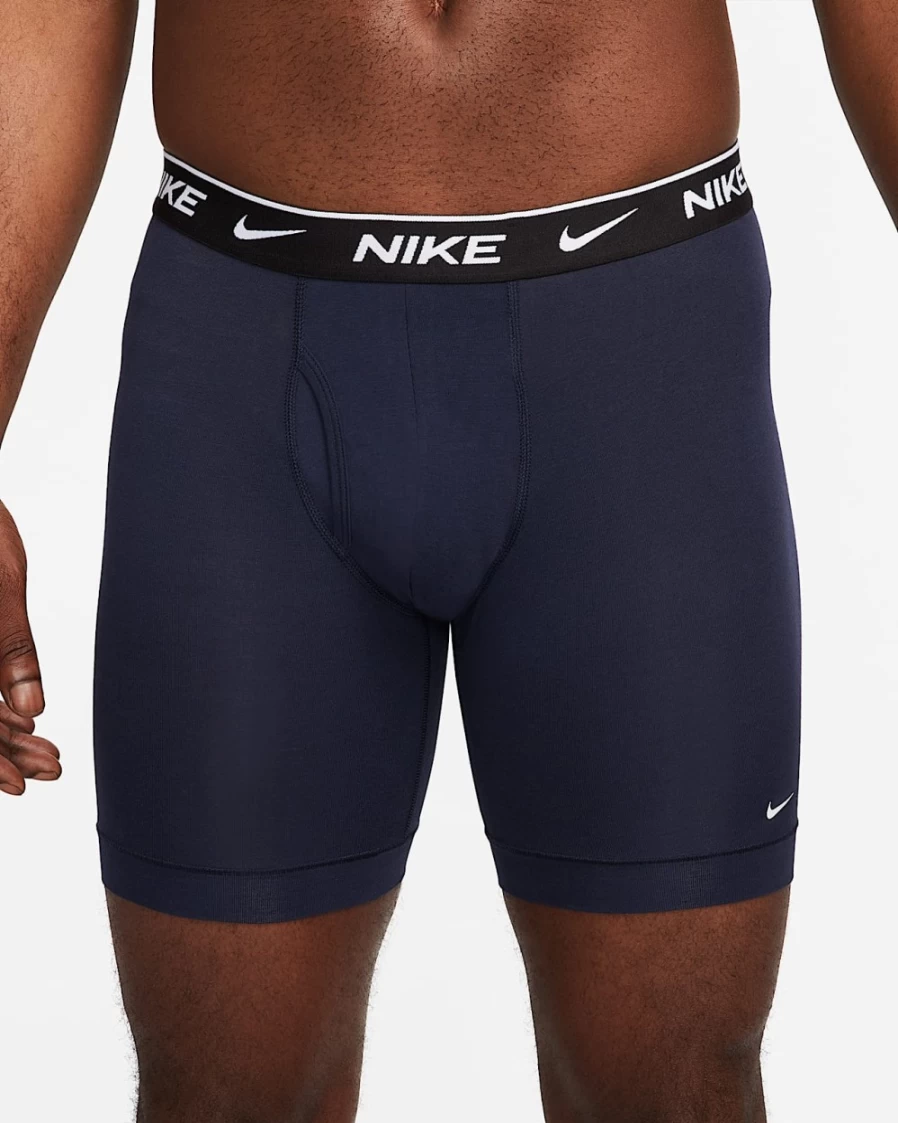 Nike Men's Dri-FIT Essential Cotton Stretch Long Boxer Briefs - Blue, Black, Navy