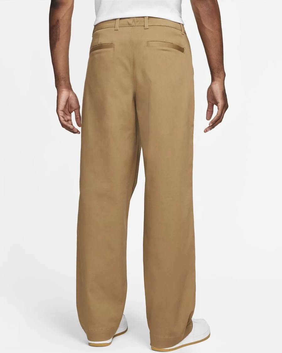 Nike Men's Dark Driftwood Cotton Chino Pants - Comfortable Unlined Casual Trousers
