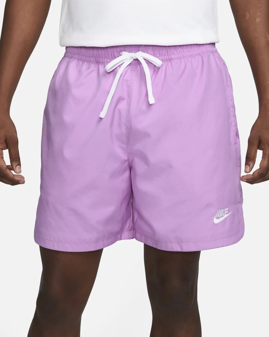 Nike Sportswear Men's Woven Lined Flow Shorts - Rush Fuchsia/White, Comfortable Athletic Training Shorts for Men