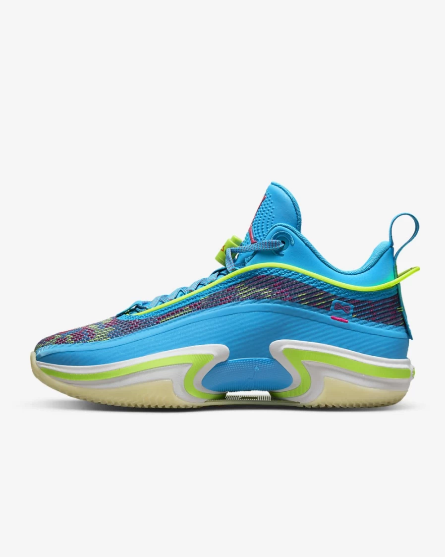 Nike Air Jordan XXXVI Low Luka Men's Basketball Shoes - Laser Blue/Electro Purple/Pink Prime/Electric Green