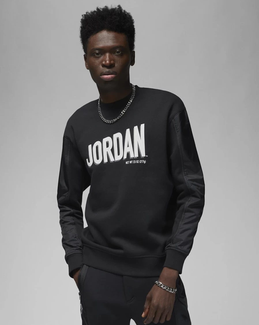 Nike Jordan Flight MVP Men's Black/Phantom Graphic Fleece Crewneck Sweatshirt