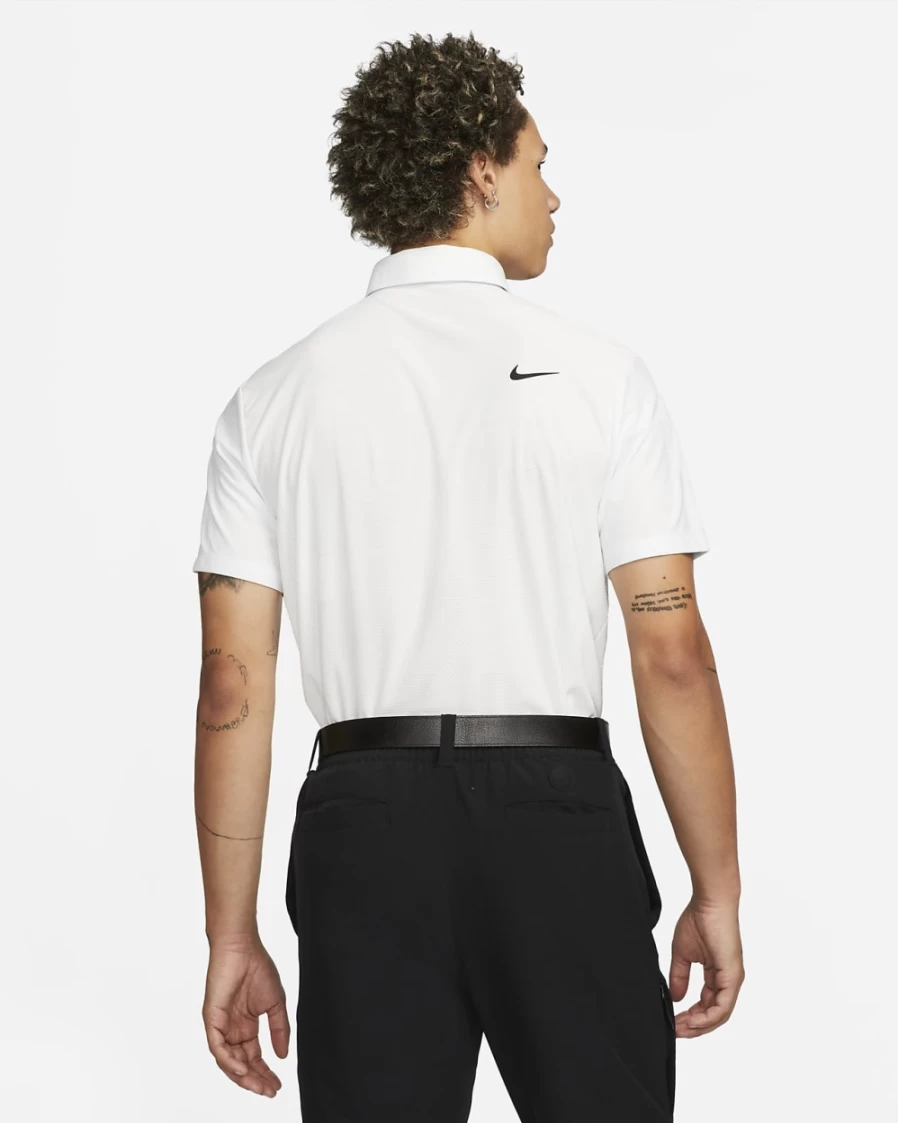 Nike Dri-FIT ADV Tour Men's Golf Polo Shirt - Summit White/Black Camo Print, Moisture-Wicking Performance Tee