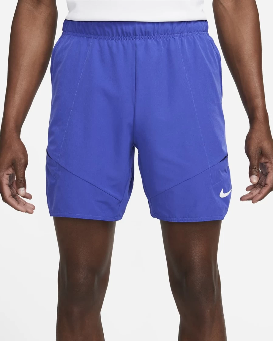 NikeCourt Dri-FIT Advantage Men's 7" Tennis Shorts in Lapis, Black & White - Moisture-Wicking Performance Shorts for Men