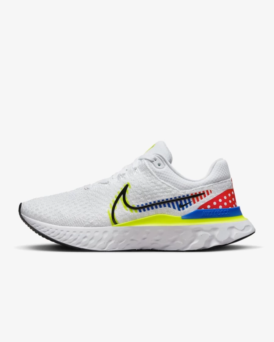Nike React Infinity 3 Premium Men's Running Shoes - White, Racer Blue, Bright Crimson, Black