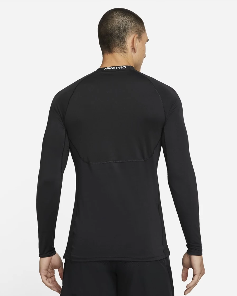 Nike Pro Dri-FIT Men's Training Long-Sleeve Shirt - Slim Fit Moisture-Wicking Top (Black/White)