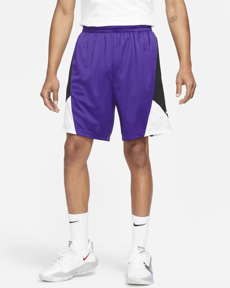 Nike Dri-FIT Rival Men's Basketball Shorts - Court Purple, Black, White - Breathable Performance Shorts for Men