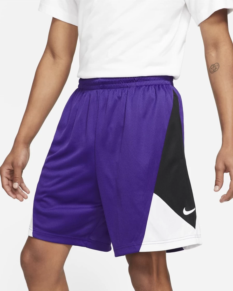 Nike Dri-FIT Rival Men's Basketball Shorts - Court Purple, Black, White - Breathable Performance Shorts for Men