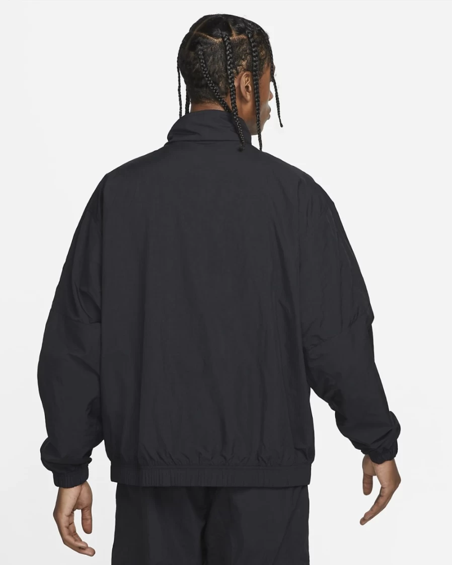 Nike Men's Black & White Solo Swoosh Track Jacket - Sportswear Running Training