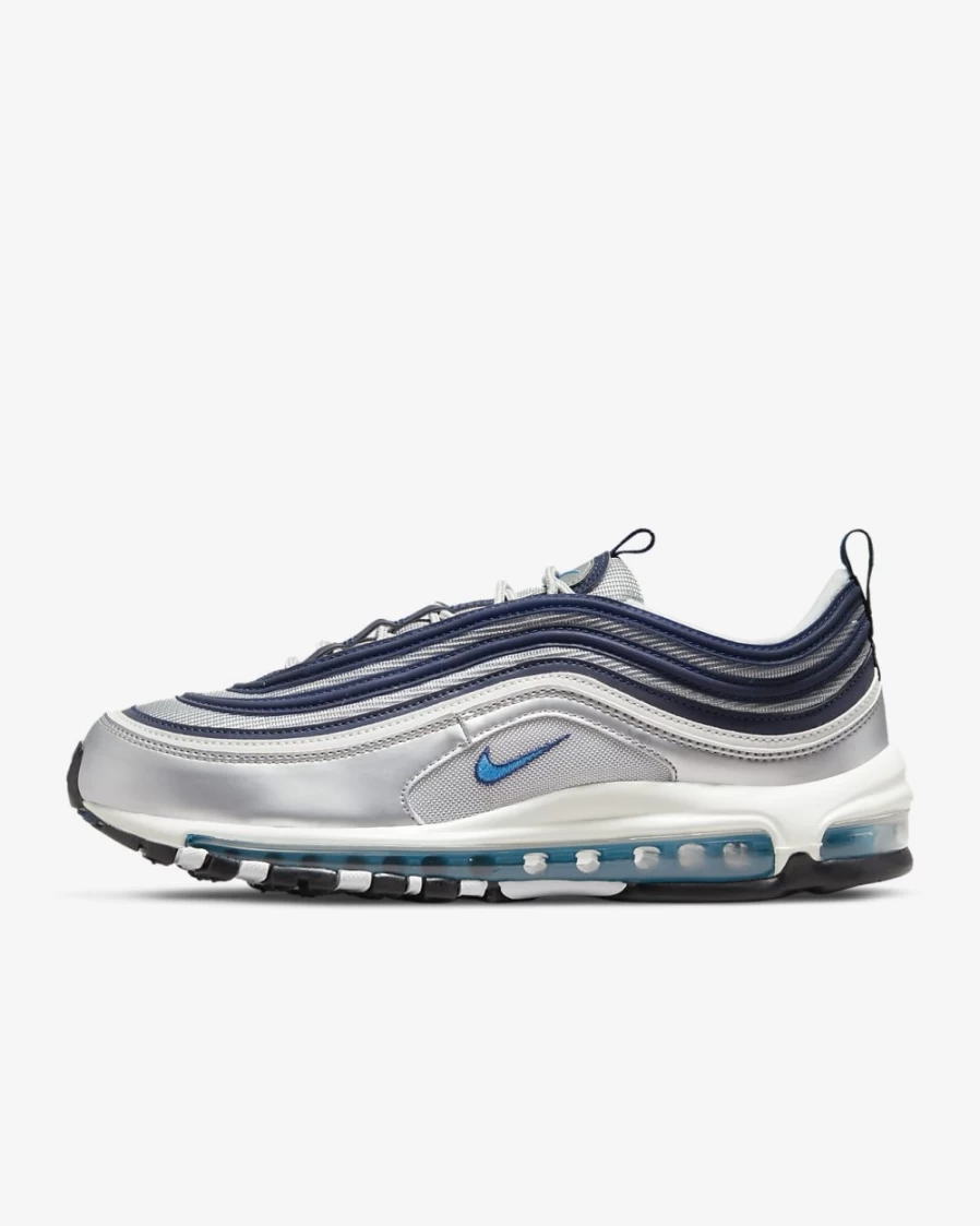 Nike Air Max 97 OG Men's Sneakers in Metallic Silver/Midnight Navy/Summit White/Chlorine Blue