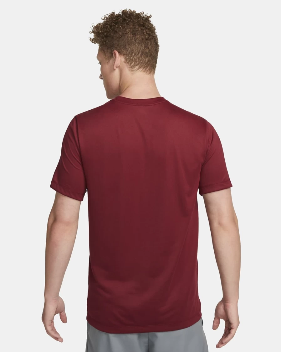 Nike Dri-FIT Legend Men's Fitness T-Shirt - Team Red/Matte Silver - Moisture-Wicking Workout Top