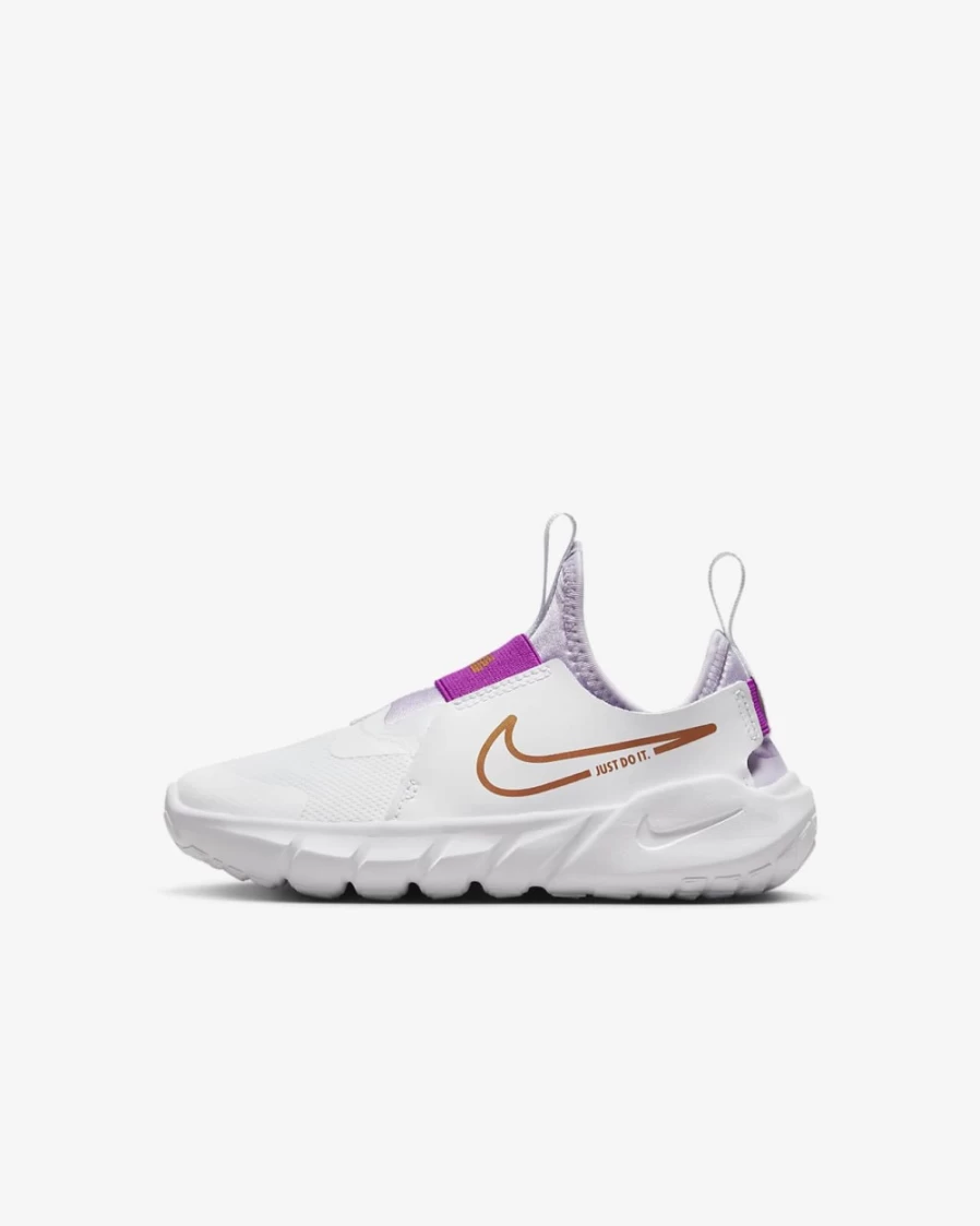Nike Flex Runner 2 Little Kids' Shoes - White/Violet Frost/Vivid Purple/Metallic Copper for Boys and Girls
