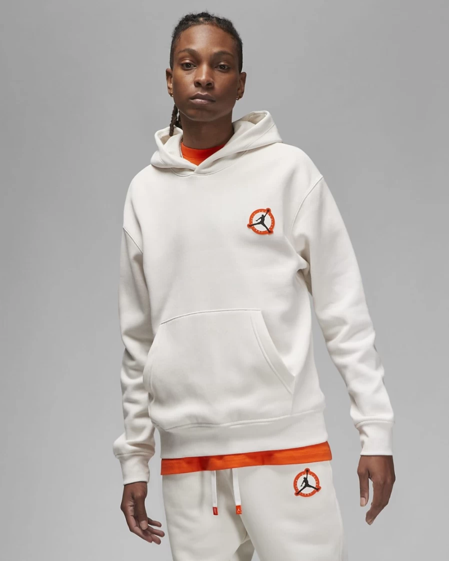 Nike Jordan Flight MVP Men's Fleece Pullover Hoodie - Phantom/Rush Orange