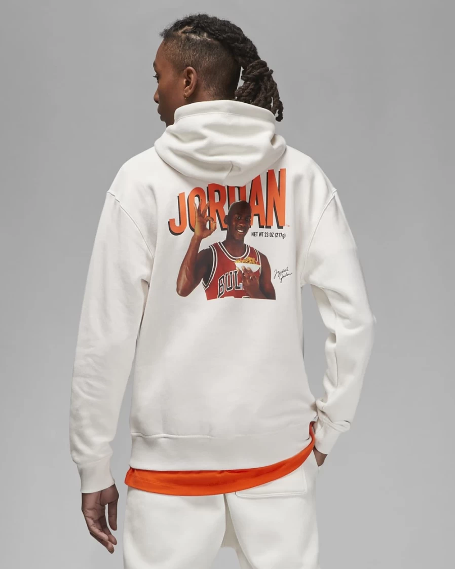 Nike Jordan Flight MVP Men's Fleece Pullover Hoodie - Phantom/Rush Orange