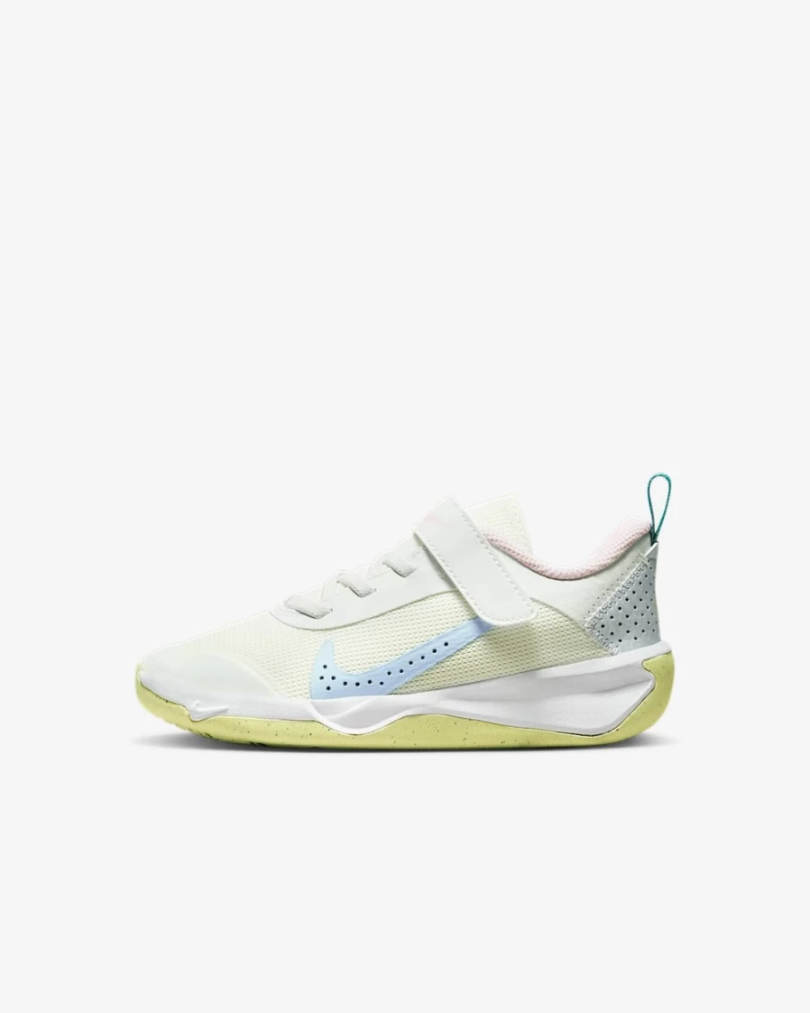 Nike Omni Multi-Court Kids' Sneakers in Summit White/Citron Tint/Mineral Teal/Cobalt Bliss for Boys and Girls
