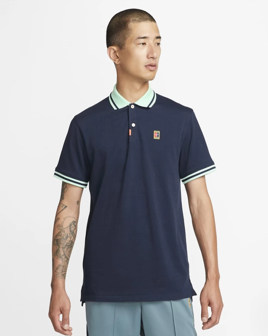 Nike Men's Slim Fit Polo Shirt - Obsidian & Mint Foam Color